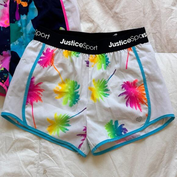 Justice running shorts bundle girls sz s 7/8 multicolor beachy casual athletic - Picture 2 of 6